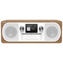 Pure Evoke C-F6 DAB+/FM Bluetooth Internet Stereo All-In-One Smart Music System With Spotify Connect, Colour Display & Remote Control, Walnut